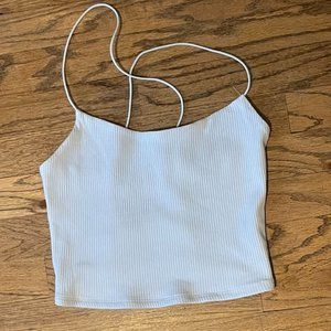 Garage Ribbed Cross-Back Crop Tank